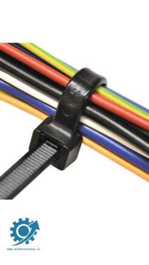 Kabelbinder lengte 360 mm breedte 7,5 zwart 100st