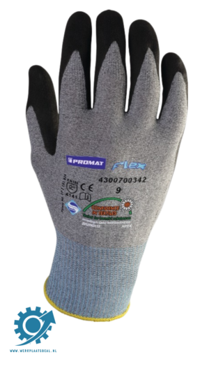 Handschoen flex maat 10 grijs/zwart EN 388 PSA-categorie II PROMAT